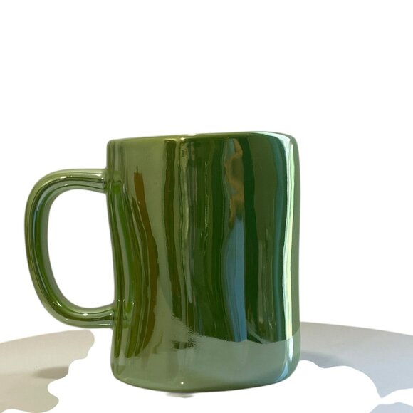 Rae Dunn Mug Cup "Creep It Real" Irredesent Green Halloween Party Ceramic New - Picture 3 of 6